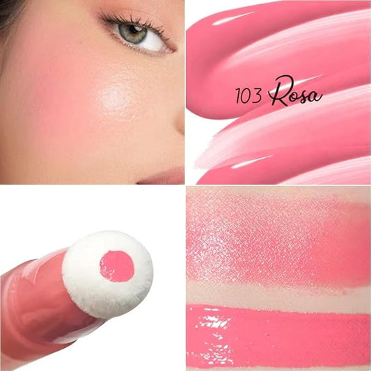 Beauty Wand - Liquid Face Blush Contour Wand, Smooth Cream Stick With Natural Matte Finish, Lightweight Blendable for Cheek, 103 Cool Pink