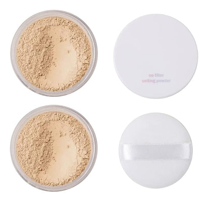 Meifen Setting Powder, Control Oil Brighten Skin Color Cover Blemish Whitening Face Setting Loose Powder。 (02 Cool Beige, 0.56 Ounce (Pack of 1))