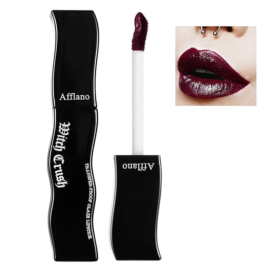 Gothic Lip Gloss - Non-Sticky, Long-Lasting, High Pigmented Gloss with Glossy Finish | Moisturizing, Smudge-Proof Lip Gloss for Halloween, Cosplay & Gothic Makeup