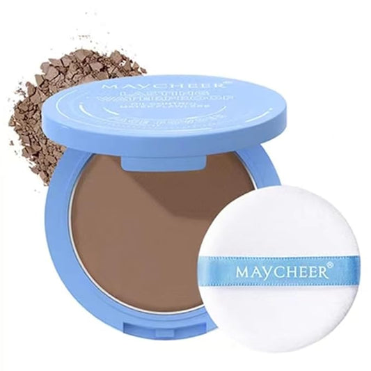 LAMUSELAND Pressed Powder Compact, Oil Control Brighten Skin 6 Colors Face Powder, Whitening Highlighting Face Makeup Tools for Women Girls (JG08)