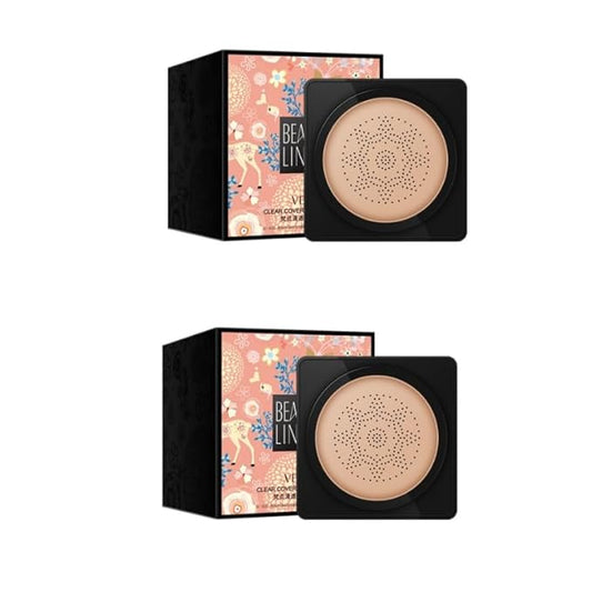 Mushroom Head Air Cushion BB Cream Even Skin Tone Makeup Base PrimerConcealer Lasting Nude Makeup Moisturizing Brightening Pigment CC Liquid Foundation (B-2PC)