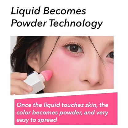 1 PC Liquid Blush with Sponge Head, Matte Nude Pink Orange Makeup Blusher Cream, Liquid Blusher (5ml)