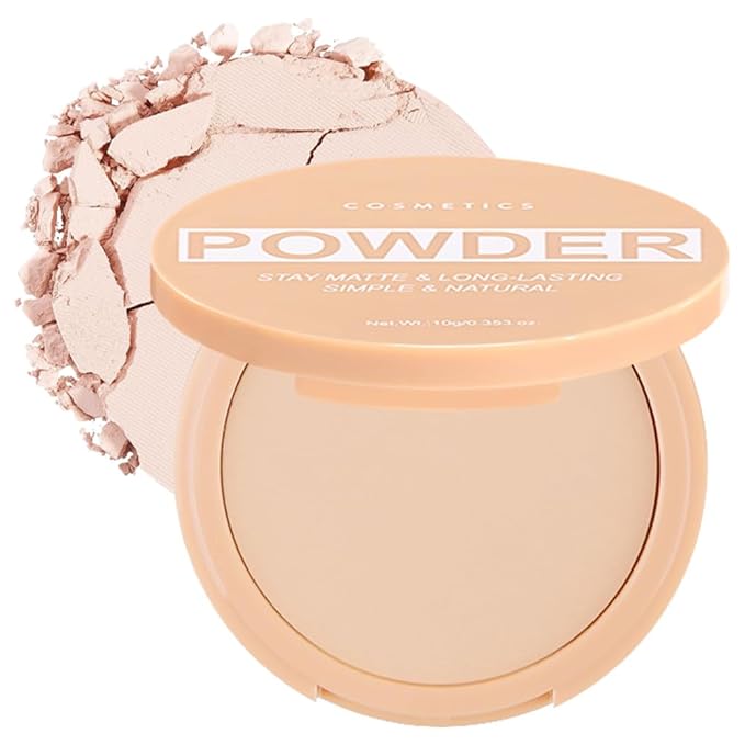 Pressed Matte Face Powder Makeup & Setting Powder for Poreless Wrinkle Blurring Contour Concealer Finishing,Lightweight,High Coverage,Shine Control (Warm Nude-Matte-01, 1.71OZ (Pack of 1))