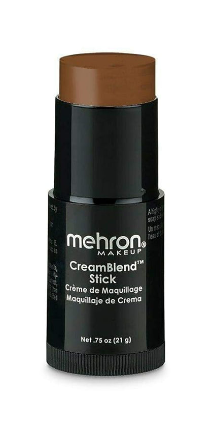 Mehron Makeup CreamBlend Stick - Foundation (.75 ounce) (Light Ebony)