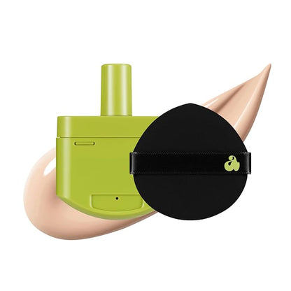 UNLEASHIA Foundation Makeup Healthy-Green Cushion Refill - 15g, Lightweight Buildable Coverage, Vegan Makeup, Natural Satin Finish(18C)