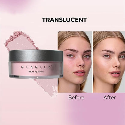 Makeup Face Powder, 0.21 Oz, Rose Pink Shade (Translucent, 1pc)