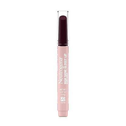 Neutrogena High Shine Glossy Lip with Maracuja Oil + Vitamins & Antioxidant Vitamin E, Nourishing Glossy Lip, Non-Retractable, Pigmented For Buildable Color, Black Dahlia, 0.07 oz