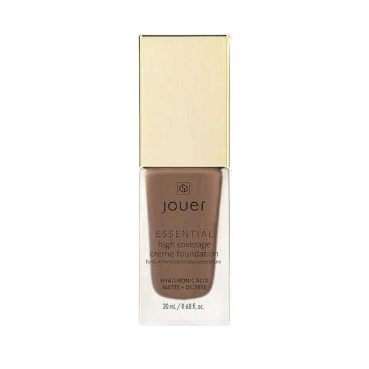Jouer Essential High Coverage Crème Foundation - Available in 50 Shades for All Skin Tones - Healthy Ingredients - Paraben, Gluten & Cruelty Free - Vegan Friendly