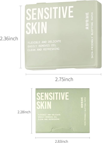 Oil Blotting Sheets for Face with Mirror and Puff,300 Sheets Face Oil Absorbing Sheets, Oil Control Paper,Absorb Excess Oil, Makeup Friendly