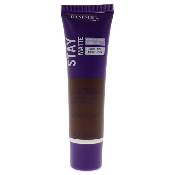 Rimmel London Stay Matte Lightweight Foundation - 605 Deep Chocolate Foundation Women 1 oz