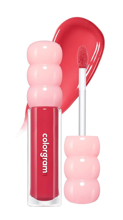 COLORGRAM FRUITY GLASS GLOSS 05 BABY LYCHEE | Non-Sticky Glossy Lip Tint with Glass-Like Shine | Long-Lasting Hydrating Lip Gloss for Smooth & Plump Lips