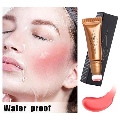 Blush Wand Liquid Cream Blush Liquid Face Blush Stick With Cushion Applicator Face Makeup Natural Blush Long Lasting Contour Stick Makeup Liquid Rare Beauty Blush Stick(#02 Peach Pink Blush)
