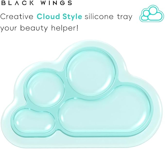 Blackwings Multi-Use Silicone Palette for Makeup, Nail Art, Lashlift & Painting, Cloud Design Style, Reusable Blending Board with Customizable Zones, Portable & Easy Clean for Professionals/DYI