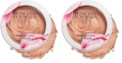 Physicians Formula Rosé All Day Highlighter Blush Face Powder, Pink Petal Glow, Dermatologist Tested, Clinicially Tested (Pack of 2)
