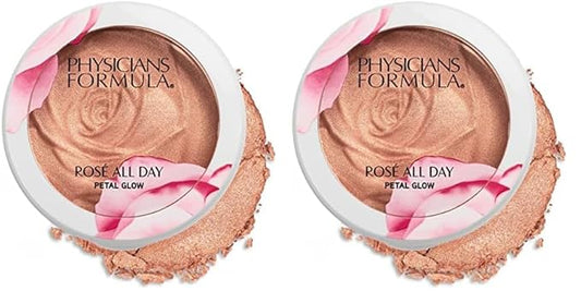 Physicians Formula Rosé All Day Highlighter Blush Face Powder, Pink Petal Glow, Dermatologist Tested, Clinicially Tested (Pack of 2)