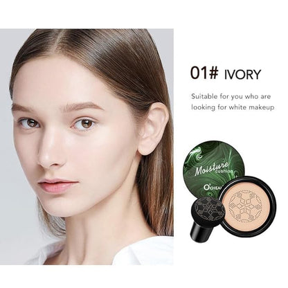 O'CHEAL Mushroom Head Air Cushion BB Cream Foundation Cream for Face Makeup Concealer Cushion for Face Comestics Make Up Cushion Compact Ivory