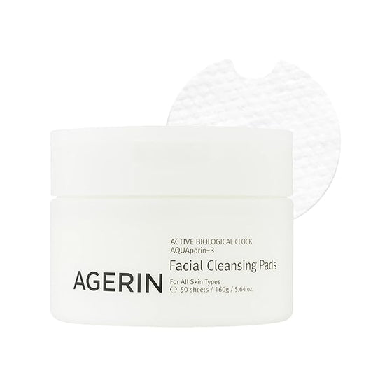 Facial Cleansing Pads - Daily Oil & Makeup Remover Cotton Pads, Gentle Cleansing, Hydrating, Dirt & Impurities Removal Without Tugging - Vegan, Non-Irritating, 50pads