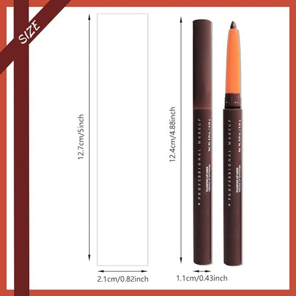 Retractable Matte Lip Liner Pencil, Dark Brown Plump Lip Liners Long-Lasting Creamy Formula for Shaping & Sculpting lip filler pen, Subtle Touch Velvet Pigmented Crayon Lip Liner 12#