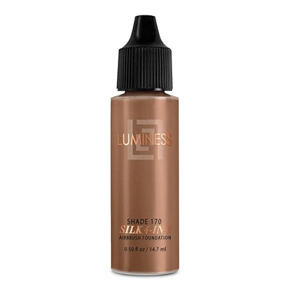 Luminess Air Silk 4-In-1 Airbrush Foundation- Foundation, Shade 170 (.5 Fl Oz) - Sheer to Medium Coverage - Anti-Aging Formula Hydrates and Moisturizes - Professional Makeup Kit for Cordless Air Brush