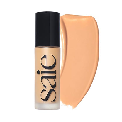 Saie Glowy Super Skin Tint Liquid Foundation - Hydrating Serum Foundation with Lightweight, Medium Coverage - Formulated with Hyaluronic Acid to Hydrate, Brighten and Plump - Shade 13 (1.01 oz)