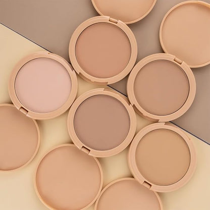 Pressed Matte Face Powder Makeup & Setting Powder for Poreless Wrinkle Blurring Contour Concealer Finishing,Lightweight,High Coverage,Shine Control (Brown-Matte-02, 1.71OZ (Pack of 1))