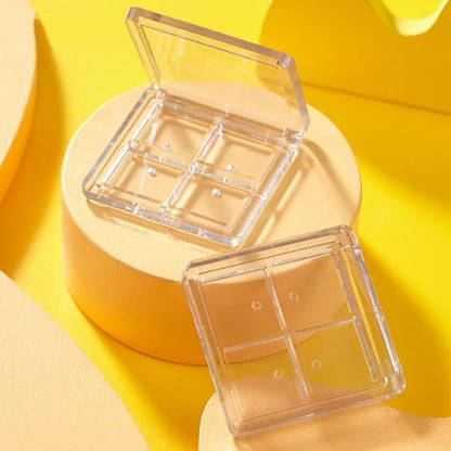VASANA 2PCS Empty Eyeshadow Palette 4 Grids Plastic Eye Make Up Container Palette Refillable Small Makeup Palette Lipstick Compact Containers Cosmetic Sample Storage Cases