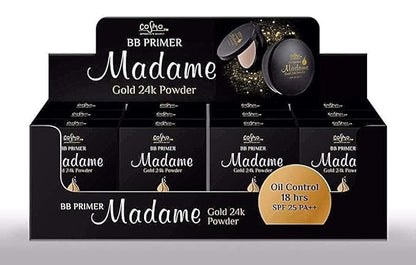 MADAME 12 g. MEDIUM Oil Control Face Pressed Powder Compact Foundation, Long Lasting Makeup Oily Skin Flawless Matte Finish Controls Face Shine Skin Oil Control Breathable Coverage Lightweight SPF 25