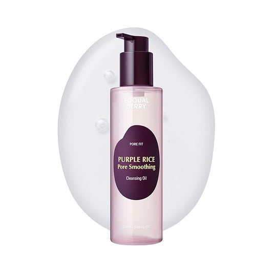 Purple Rice Pore Smoothing Cleansing Oil – Deep Cleansing for Pores & Blackheads | Korean Oil Cleanser for Face & Makeup Remover | Hydrating & Soothing Formula, 6.76 fl.oz