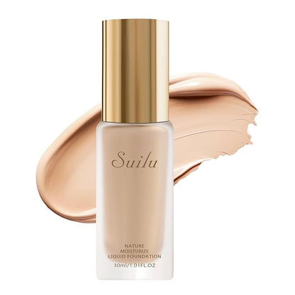 Liquid Foundation Lightweight Longwearing Face Makeup Foundation,Medium Coverage,Oil Control,For Dry, Combination to Oily Skin(Natural)