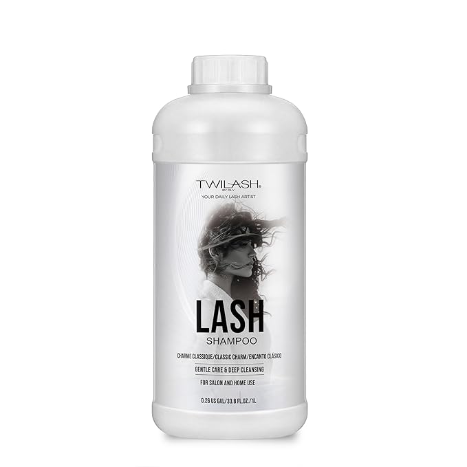 Lash Shampoo Bulk, Eyelash Cleanser for Extensions 1 Liters, Safe Makeup Remover, Non-irritating or Burning Formula Eyelid Foaming Cleanser for Professional Salon and Home Use (Classic Charm-1L)