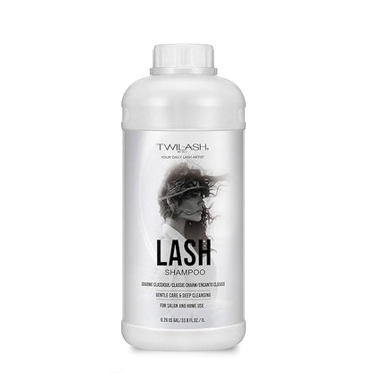 Lash Shampoo Bulk, Eyelash Cleanser for Extensions 1 Liters, Safe Makeup Remover, Non-irritating or Burning Formula Eyelid Foaming Cleanser for Professional Salon and Home Use (Classic Charm-1L)