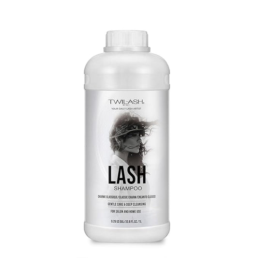 Lash Shampoo Bulk, Eyelash Cleanser for Extensions 1 Liters, Safe Makeup Remover, Non-irritating or Burning Formula Eyelid Foaming Cleanser for Professional Salon and Home Use (Classic Charm-1L)