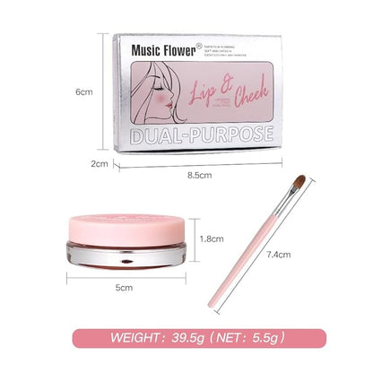 Cream Blush for Cheeks, Lips and Eyes, Natural-Looking, Long-Lasting Face Makeup, Moisturizing Formula Waterproof Blendable Color Blush (Vitality Jujube Paste)