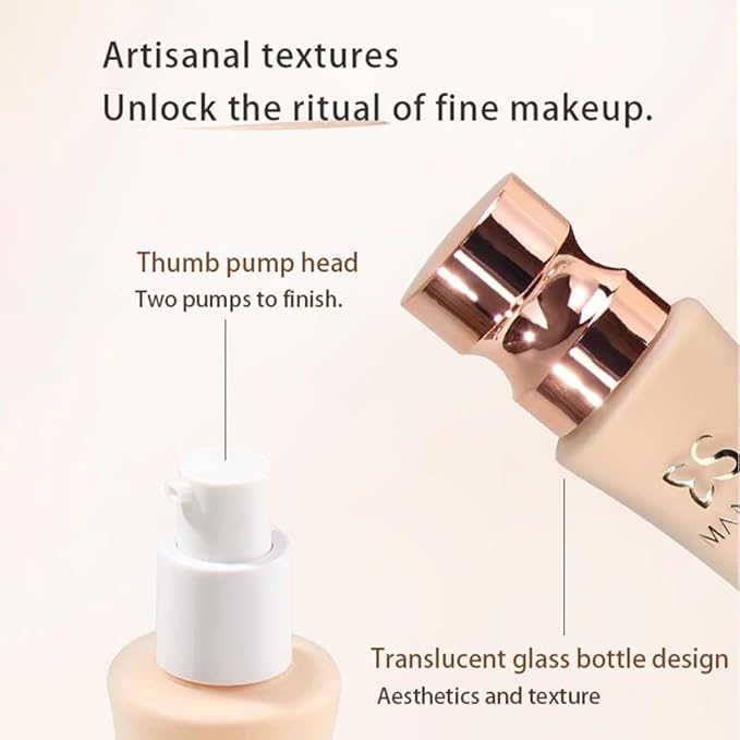 LAMUSELAND Matte Liquid Foundation Makeup, Full Coverage Lightweight Long-lasting Flawless Foundation Concealer Makeup for All Skin (01, M)