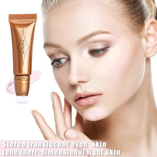 Pink Highlighter Makeup Rare Beauty Liquid Highlighter Stick with Cushion Applicator Contour Beauty Blush Wand Long Lasting Liquid Blush Stick Cream Contour Stick(#06 Light Pink Highlighter)