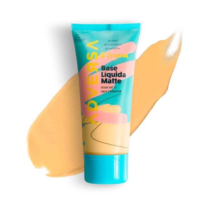 ADVERSA - Vegan Matte Liquid Foundation - Face Makeup, Full Coverage Foundation Makeup, Beauty & Personal Care - Cruelty Free, Gluten Free - 0.88 Fl oz/25g, Color 250