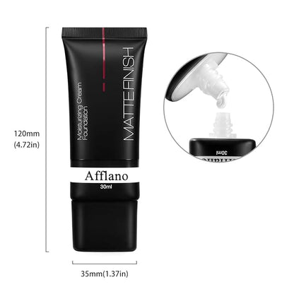 Afflano White Foundation Color Changing Makeup, Full Coverage Color Matching Foundation Skin Brightener Face Makeup, Vegan Eyeshadow Primer Base, Cosplay Clown Goth White Face Makeup for Gothic Girl