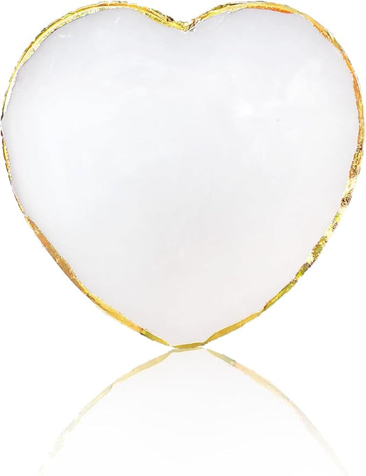 1 Piece of Resin Nail Art Palette Heart Shape Polished Color Mixing Tray Gilded Edge Makeup Display Board DIY Art Painting Tools (White)