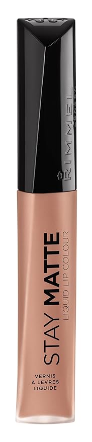 Rimmel London Stay Matte Liquid Lip Color with Full Coverage Kiss-Proof Waterproof Matte Lipstick Formula that Lasts 12 Hours - 710 Latte To Go, .21oz