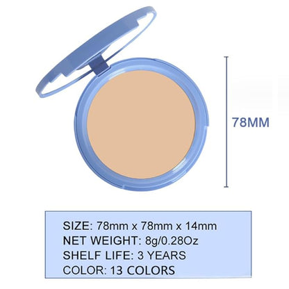 evpct Oil Control Pressed Face Powder Compact for Women, Translucent Setting Powder Makeup Foundation for Women, Waterproof Long Lasting Lightweight, polvo compacto de maquillaje, 125 Ivory Buff