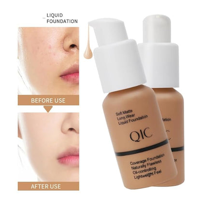 Foundation,Matte Foundation Concealer Full Coverage,Oil-Control &Waterproof Foundation Makeup For Women. (#102, 30ml)