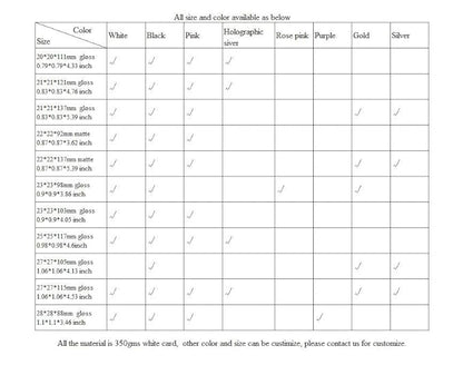 COSIDEA 50 PCS Empty Pink Lip Gloss Boxes W21 xW21 xH121mm， Cosmetic Perfume/Mascara Box Packaging, small Kraft Paper Box Luxury Holder Wrapping