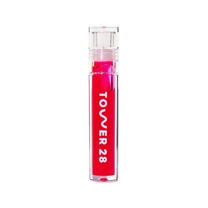 Tower 28 ShineOn Lip Jelly, XOXO, Non-Sticky, Hydrating Vegan Lip Gloss in Sheer Pink, Moisturizing Apricot and Raspberry Seed Oil, Clean, Cruelty Free