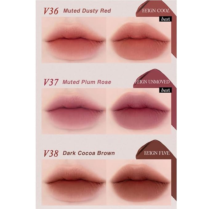BBIA Last Velvet Tint - Soft & Creamy Matte Finish Lip Stain, Blur Effect with Velvety Texture, Long-Lasting, High Pigment, Lightweight, Non-Drying, Vegan, Korean Lip Makeup (V38 FEIGN FINE)