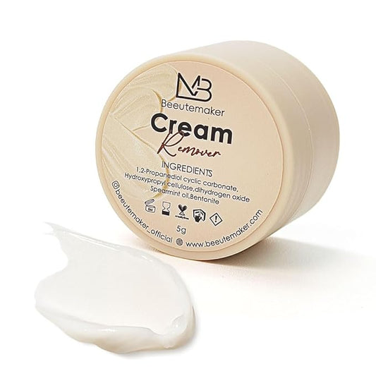 Cream Lash Remover for Lash Extensions, Beige Color Lash Extension Remover, Low Irritation Cream for Sensitive Skin, Professional eyelash Remover for extensions Salon(Lash Remover,5g)
