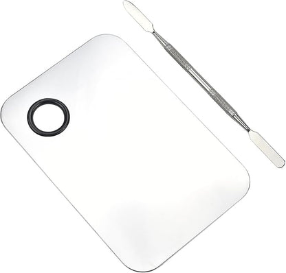 Makeup Mixing Palette, Stainless Steel Makeup Palette, Cosmetic Palette with Spatula Tool for Nail Art Eye Shadow Eyelash Makeup
