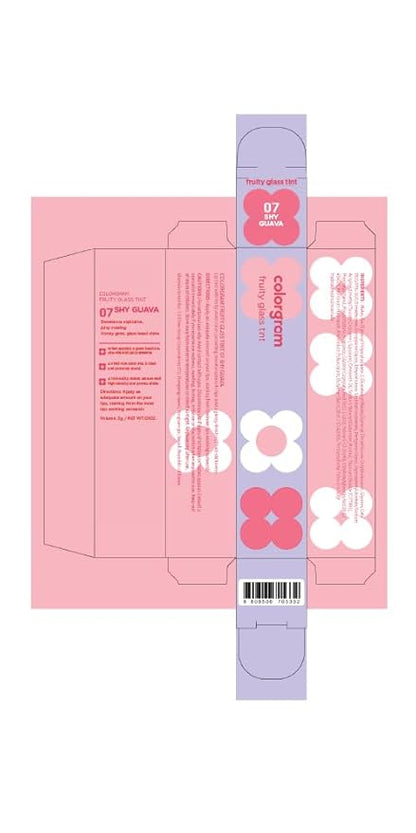 COLORGRAM Fruity Glass Tint 07 Shy Guava | Korean Long Lasting & Waterproof Lip Stain| Glossy Lip Gloss with Lovely Soft Pink Shade | Buildable, Blendable, Moisturizing, Non-Sticky | 0.11 Oz