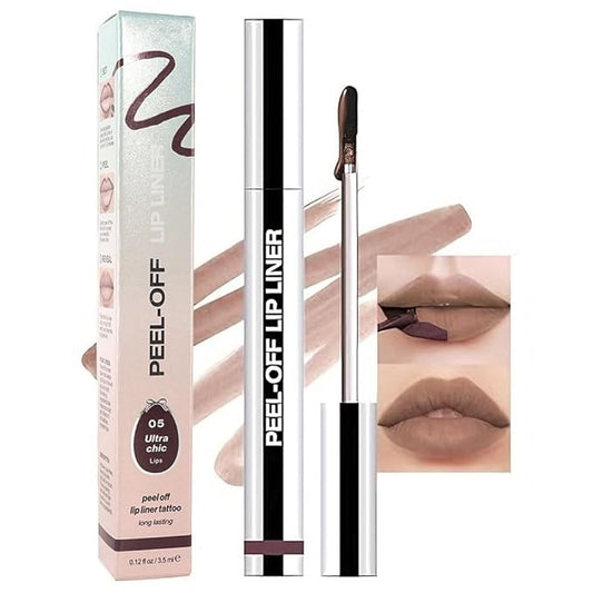 Waterproof & Smudge Lip Gloss with Matte Finish,Long-Lasting Proof Peel Off Lip Stain for All Skin Types, Peel Off Lip Liner Stain Tattoo(5#-Dark Brown, 1 Count (Pack of 1))