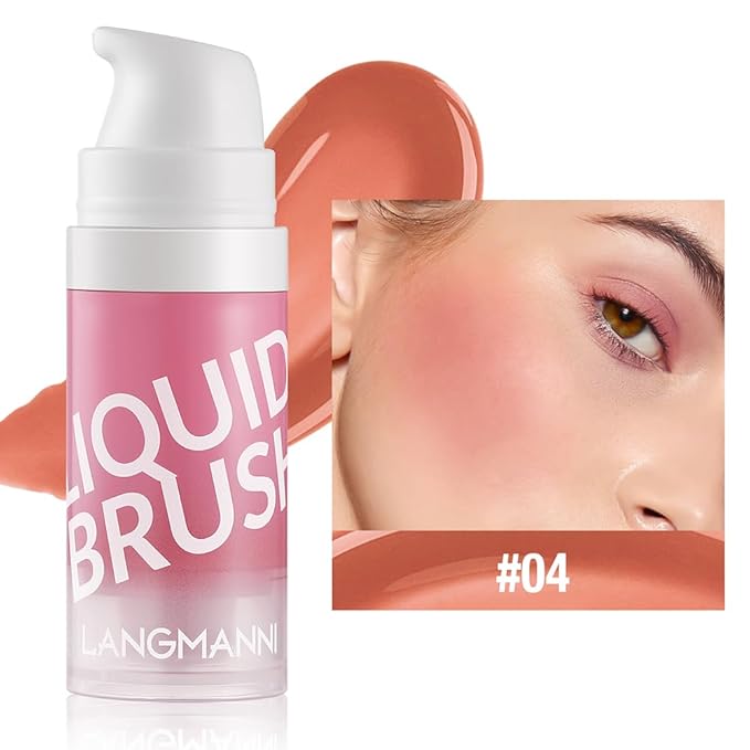 Liquid Blush Makeup Cream Blush For Cheeks Natural Glossy Blush Makeup Velvet Texture(04#)