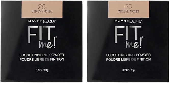 Maybelline Fit Me Loose Setting Powder, Face Powder Makeup & Finishing Powder, Medium, 1 Count (Pack of 2)